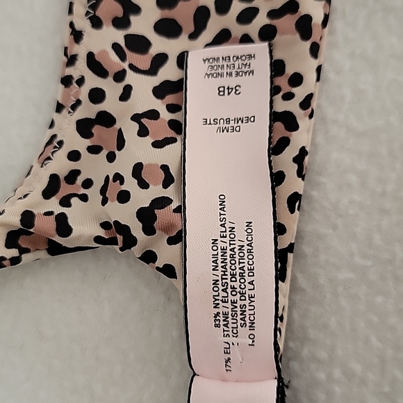 Victoria's Secret Tan Brown Black Animal Print Demi Underwire Bra, 34B - Picture 9 of 10